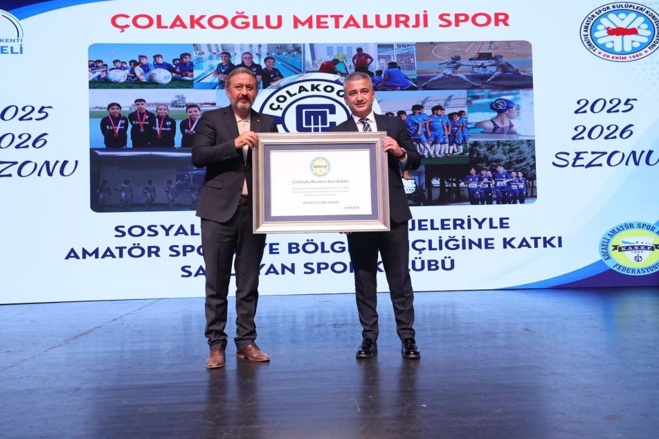 Çolakoğlu Metalurji Spor Kulübü'ne KASKF'den Anlamlı Başarı Plaketi