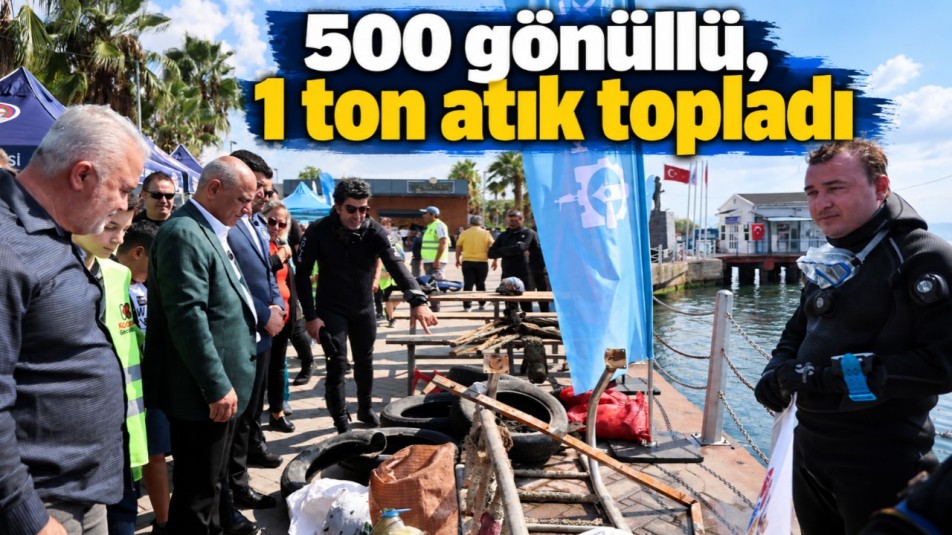 500 gönüllü, 1 ton atık topladı