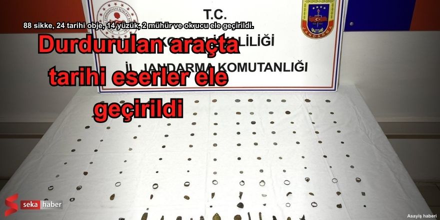 Durdurulan araçta tarihi eserler ele geçirildi