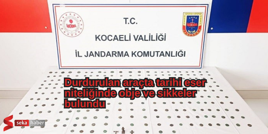 Durdurulan araçta tarihi eser niteliğinde obje ve sikkeler bulundu