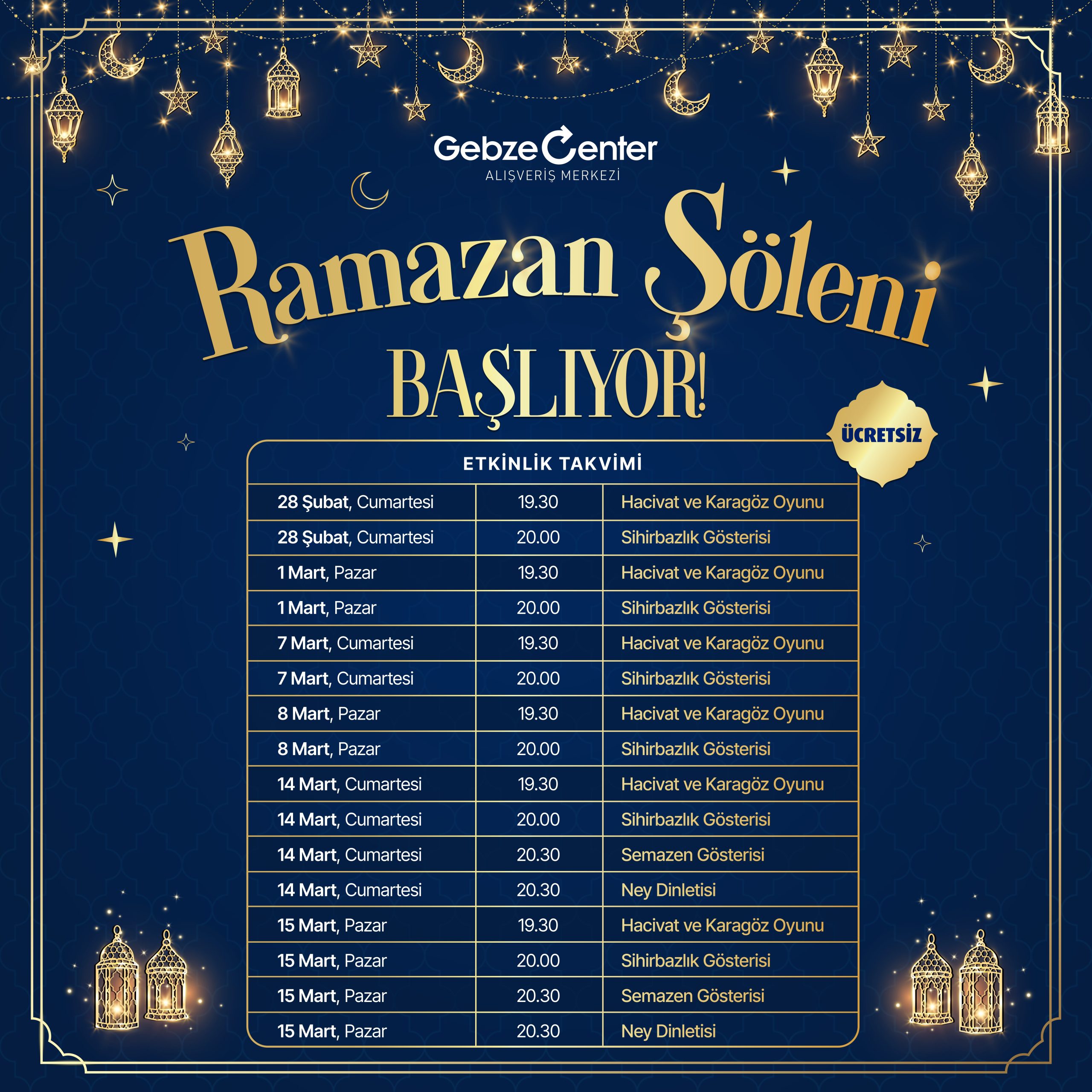 Gebze Center’da Ramazan Şöleni: Geleneksel Eğlence Alışverişle Buluşuyor